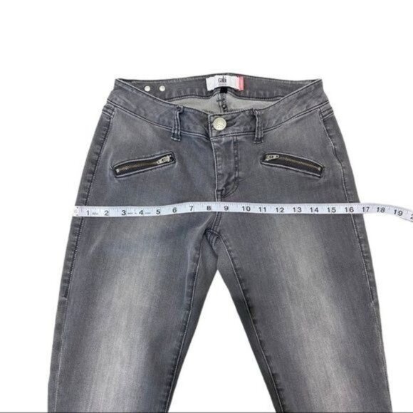 Cabi Gray Skinny Low Rise Stretchy Jeans Size 2 - Picture 5 of 9